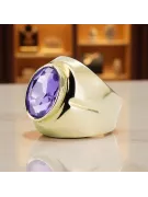 Alexandrite Or jaune 14 carats Anneau Style vintage vrc296y